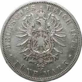 5 Mark 1874 revers