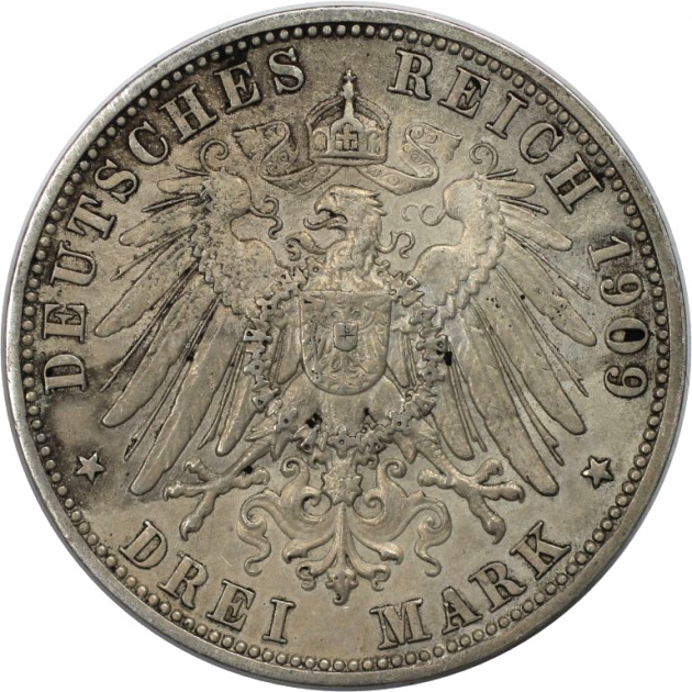 3 Mark 1909 revers
